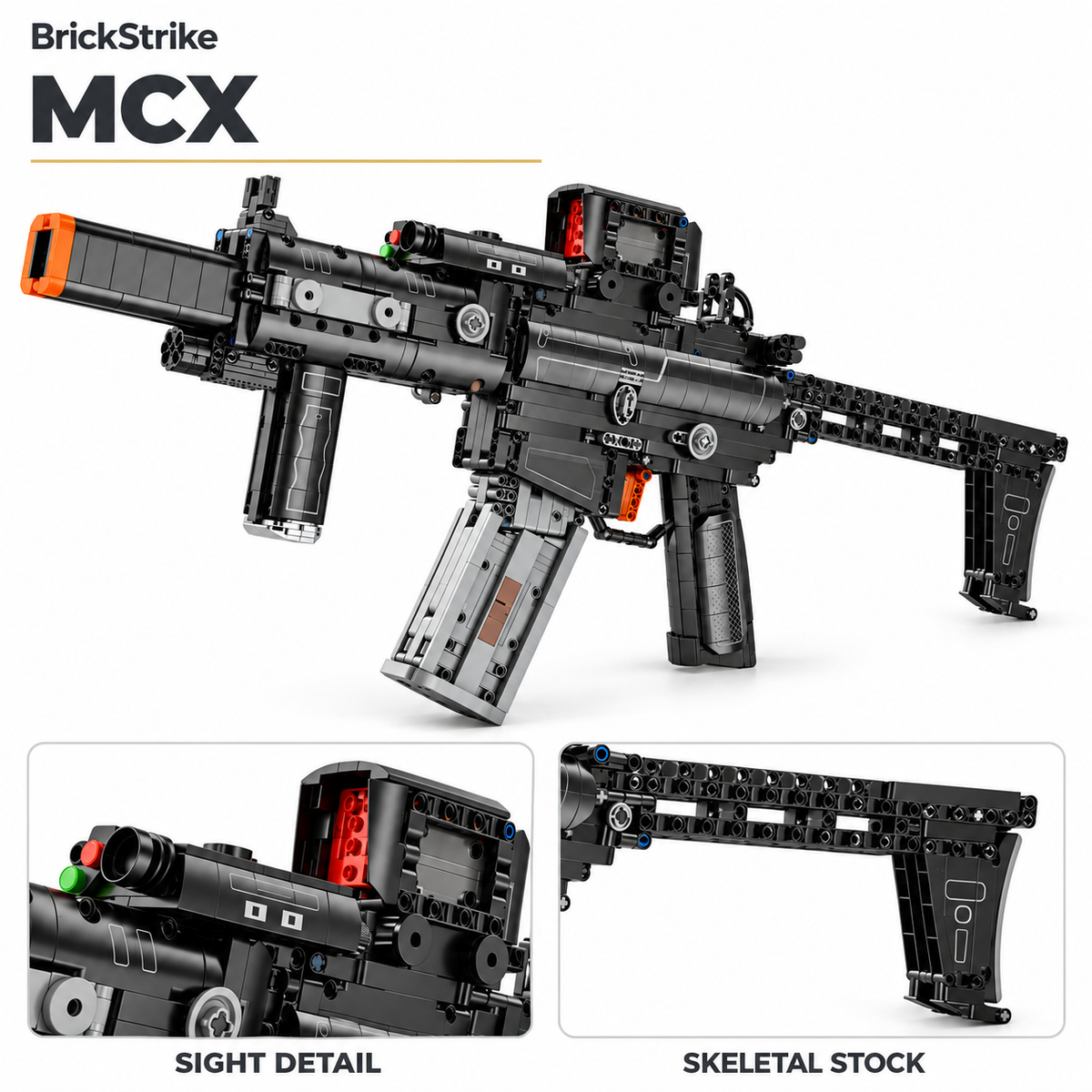 BrickStrike MCX — sight and skeletal stock details